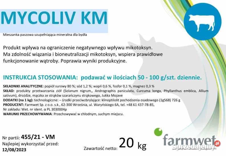 MYCOLIV 20 Mieszanka paszowa uzupełniająca bydła Malbork sprzedam