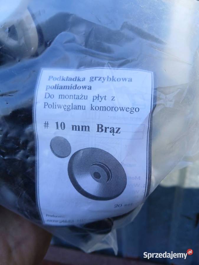Grzybki 10mm Podkładka poliwęglan komorowy brąz Gorzkowice