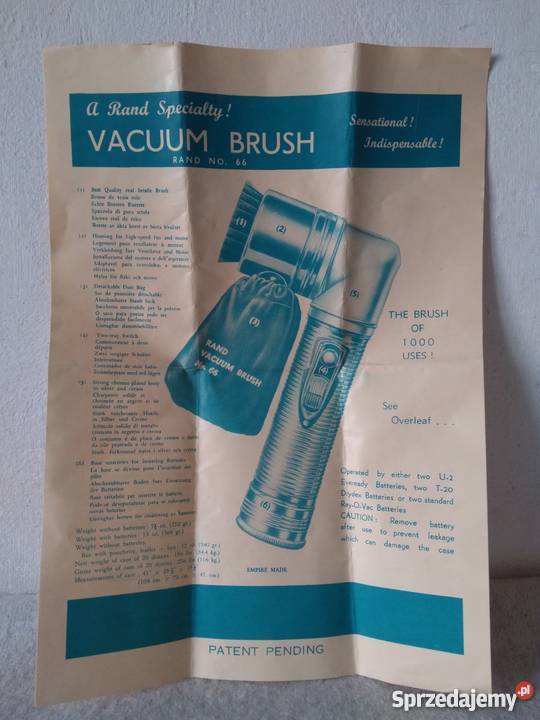 Zabytkowy MIKRO ODKURZACZ Clothes brush No 66 mazowieckie Warszawa