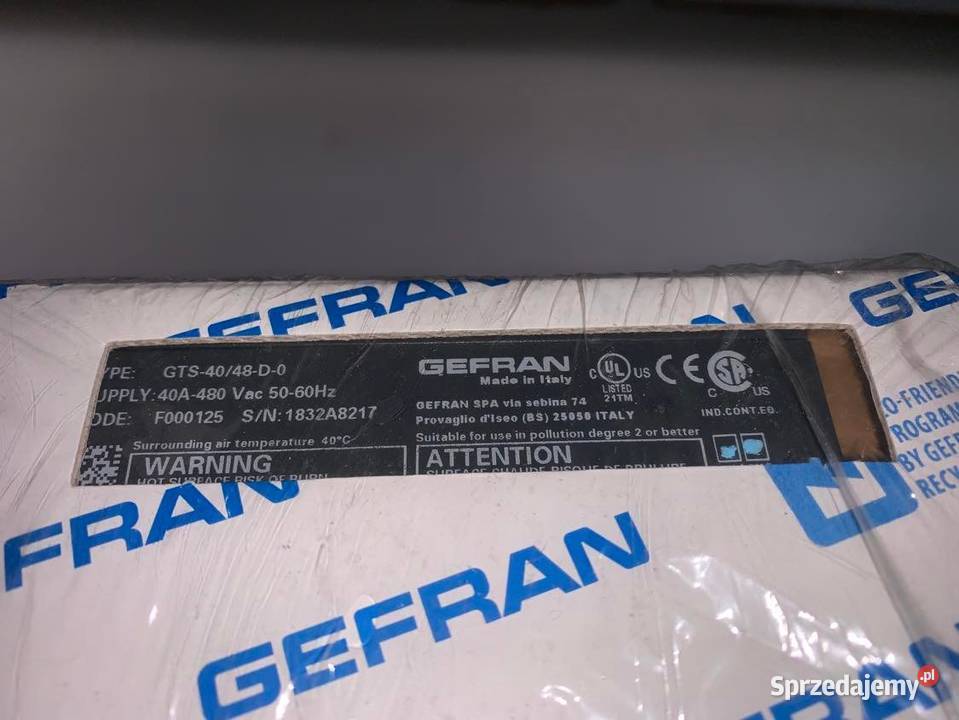 Przekaźnik Gefran GTS4048D0 480V40A mazowieckie Warszawa sprzedam