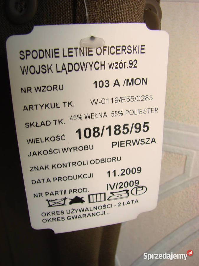 spodnie letnie oficerskie wojsk lądowych 103AMON Pruszcz Gdański