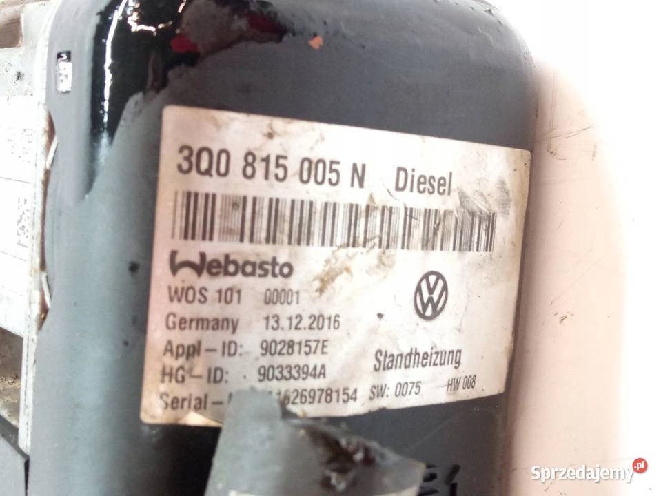OGRZEWANIE POSTOJOWE WEBASTO SKODA SUPERB III świętokrzyskie