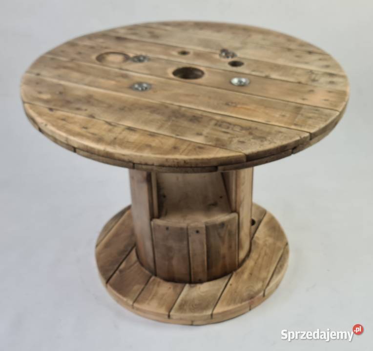 Stolik z blatu 60 oszlifowany na koszu metalowym podlaskie Augustów