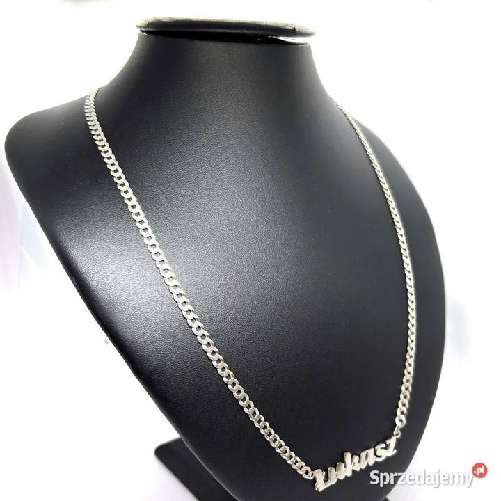Srebrny Łańcuszek Próby 925 1188g 56 Imię Łukasz Łańcuszki Elbląg