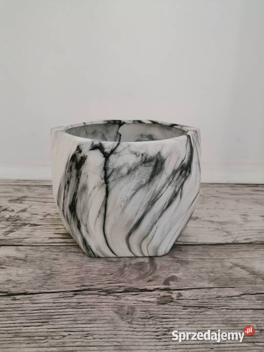 Doniczka ceramiczna marmurkowa osłonka Pozostałe Liszki