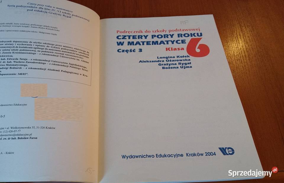 Cztery pory roku w matematyce podręcznik klasa 6 Gdańsk