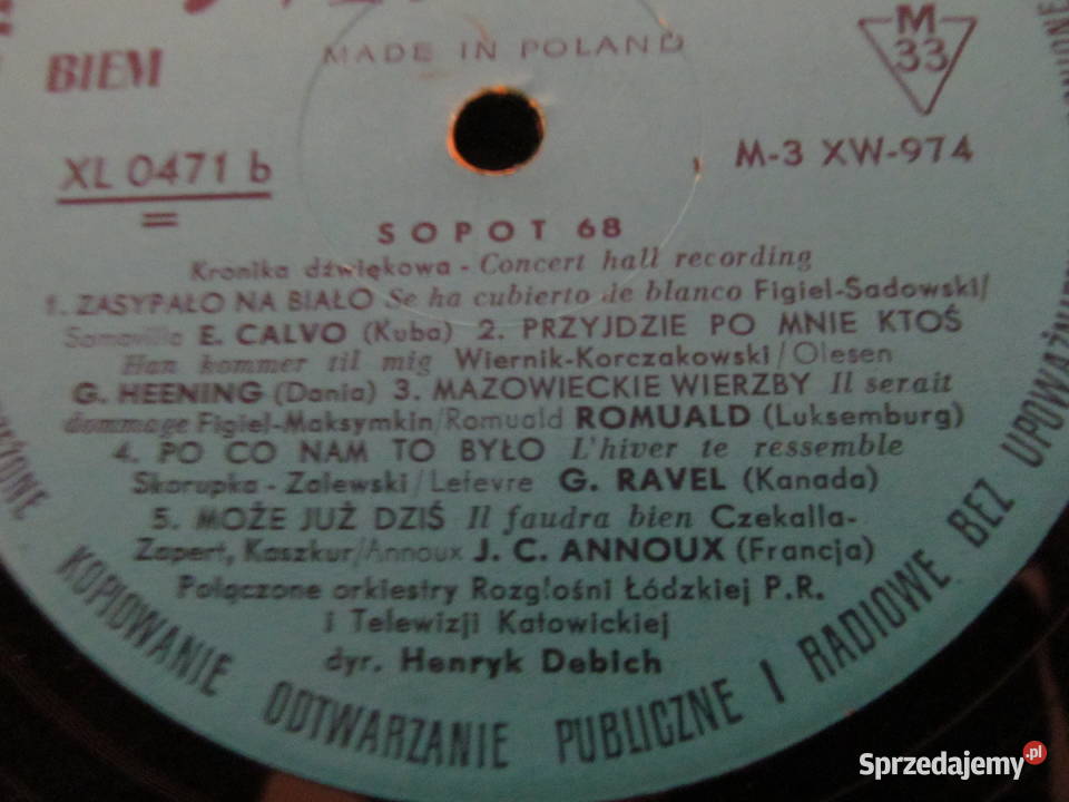 Płyty winylowezestaw 41 Wojnicki Grunwald Sopot Lublin