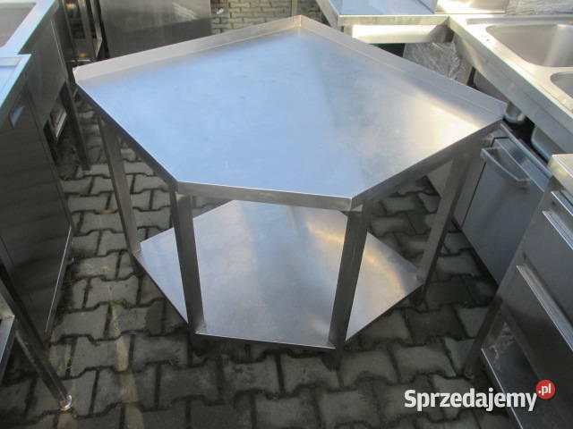 Solidny Stół Gastronomiczny Narożnikowy Z Półką Ostrów Wielkopolski