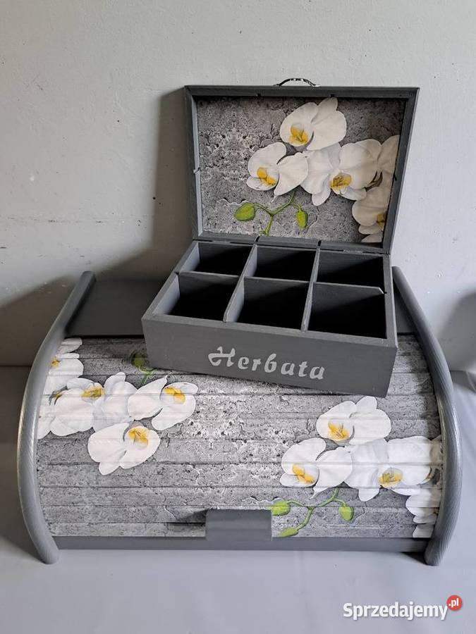 Herbaciarka orchidea szary grafit decoupage Kędzierzyn-Koźle
