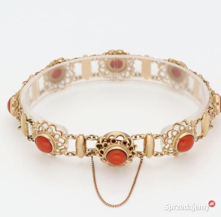 Złota bransoletka z koralem 14k Zakopane sprzedam