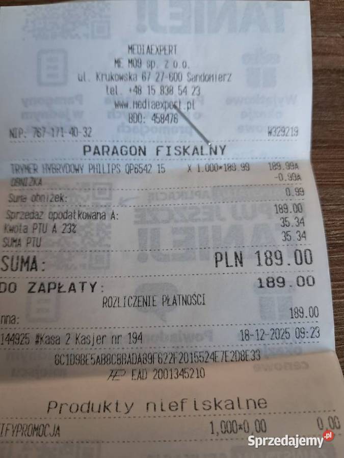nowa maszynkatrymer philips oneblade paragon na Sandomierz sprzedam
