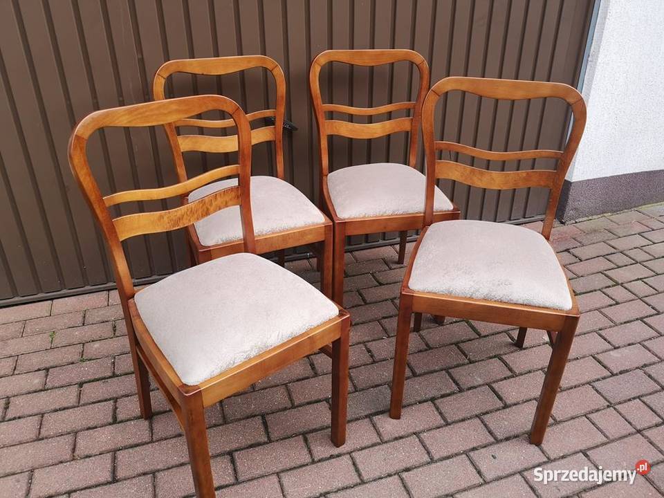 Krzesła ARTDECO Stare Antyk Komplet 4 Sztuki Swarzędz sprzedam