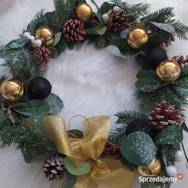 Wieniec dekoracyjny świąteczny złoty 40
