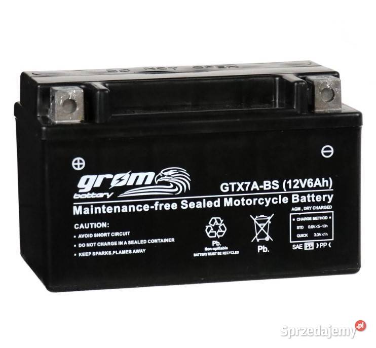 Akumulator motocyklowy GROM GTX7ABS YTX7ABS 12V Akumulatory motocyklowe sprzedam