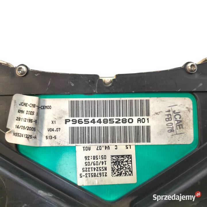 LICZNIK ZEGARY P9654485280 Peugeot 307 14 16 20 osobowe Chełm