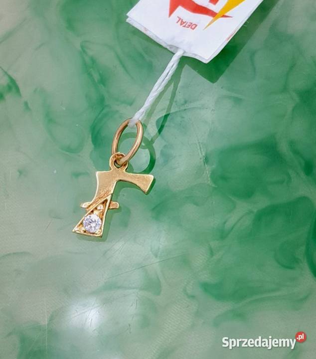 30 Wisiorek Złoty pr585 Mała Literka F Z1220 Poznań