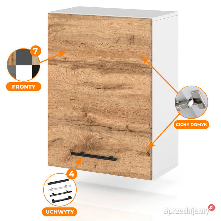szafka kuchenna wisząca z uchwytami drewniana Elbląg