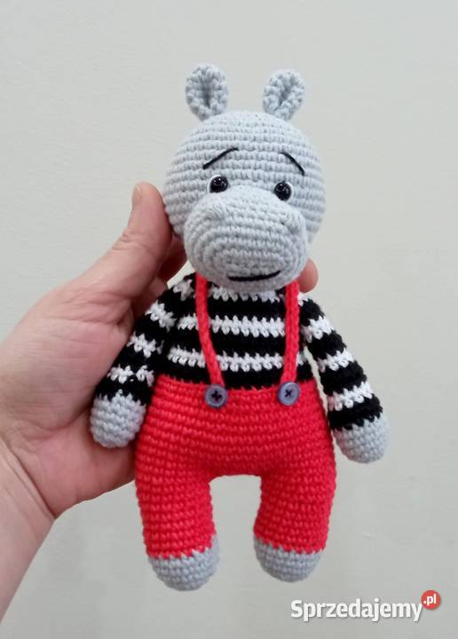 Hipopotam wykonany na szydełku