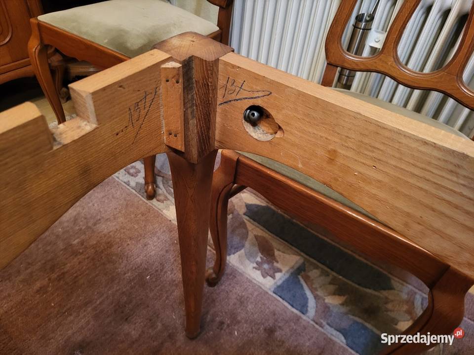Meble dębowe w stylu chippendale stół krzesła Sypniewo