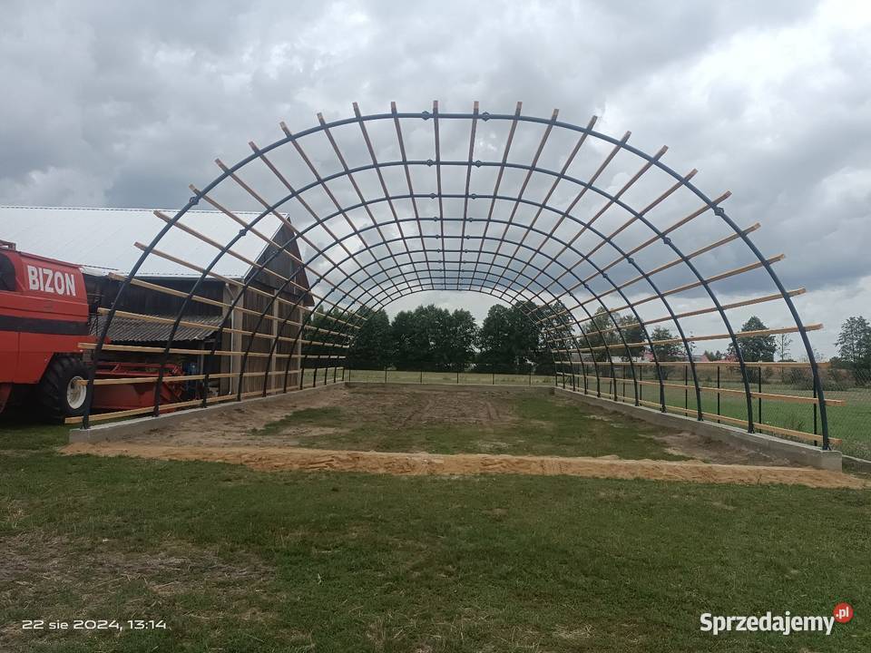 Hala łukowa 12 x 25 m komplet wiata garaz wielkopolskie Lisków