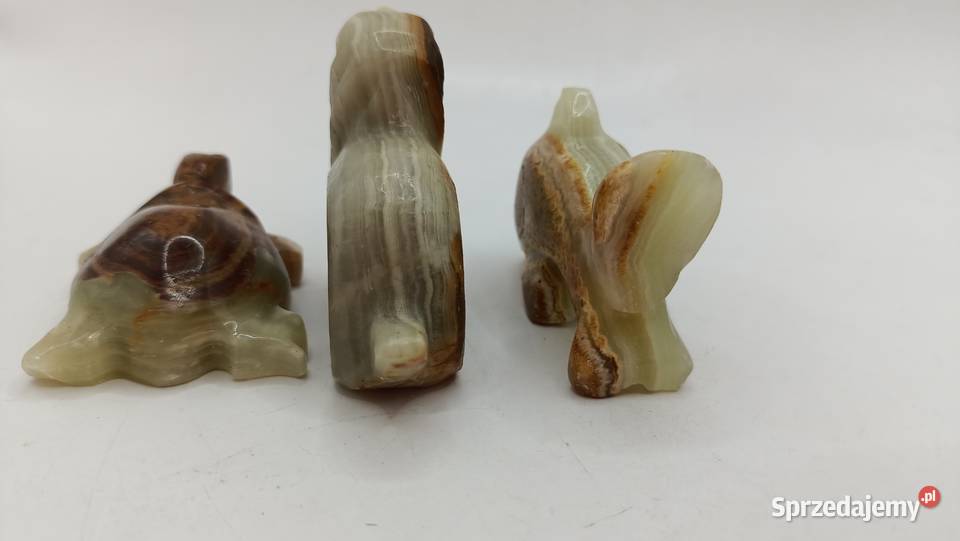 Figurki ozdoby z kamienia małe pies delfin żółw Zamość