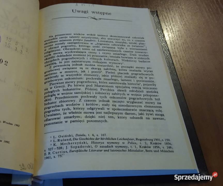 Kazania pogrzebowe z przełomu XVI i XVII wieku pomorskie Gdańsk sprzedam