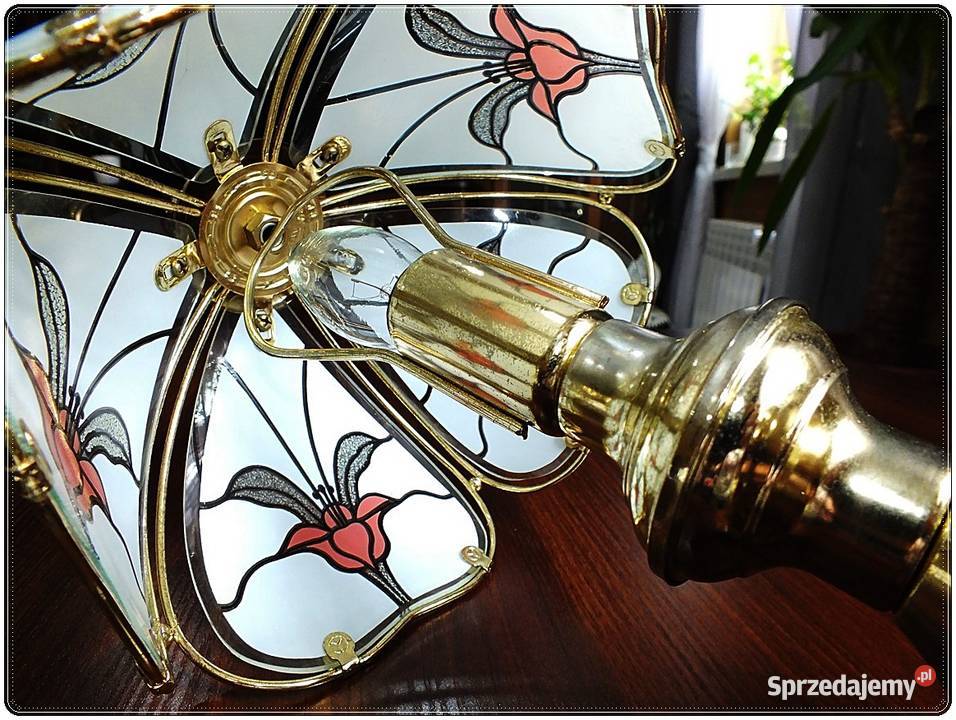 Lampka nocna witraże z lat 7080 XX wieku Retro lubuskie Żary sprzedam