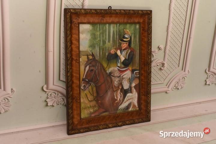 Wojciech Kossak Żołnierz Na Koniu z Fajką Obraz małopolskie Kraków