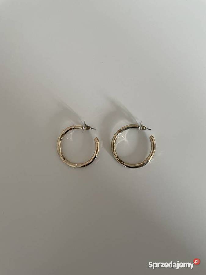 Złote kolczyki koła raw cut Parfois pozłacane Ząbki