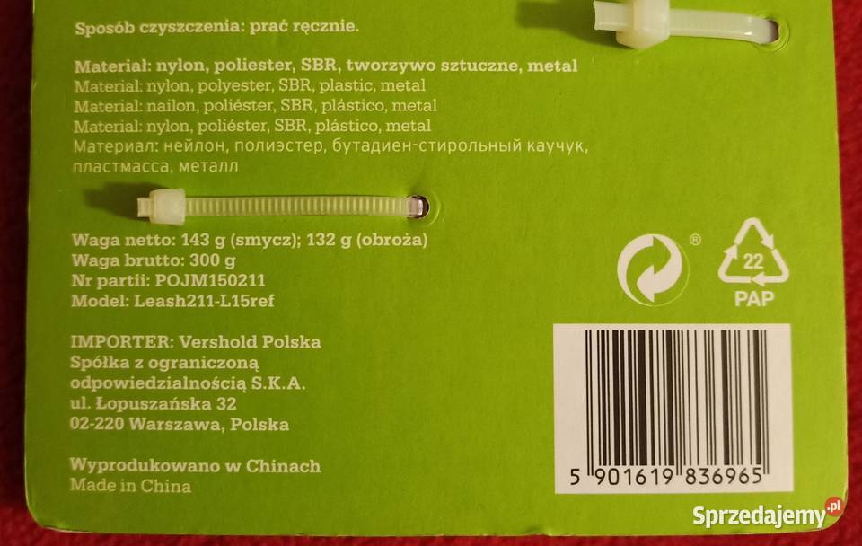 Odblaskowa smycz z obrożą Activ Pet Dla psów Poznań