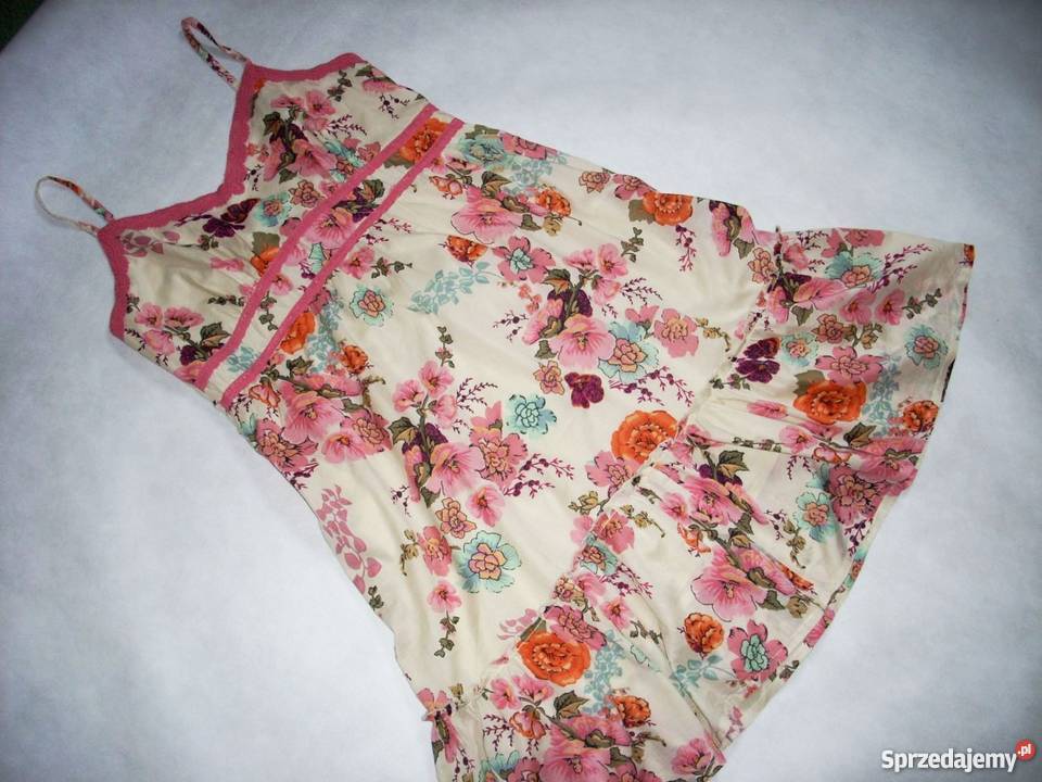 PAPAYA Letnia Sukienka Falbany Bawełna 44 XXL Nowy Sącz