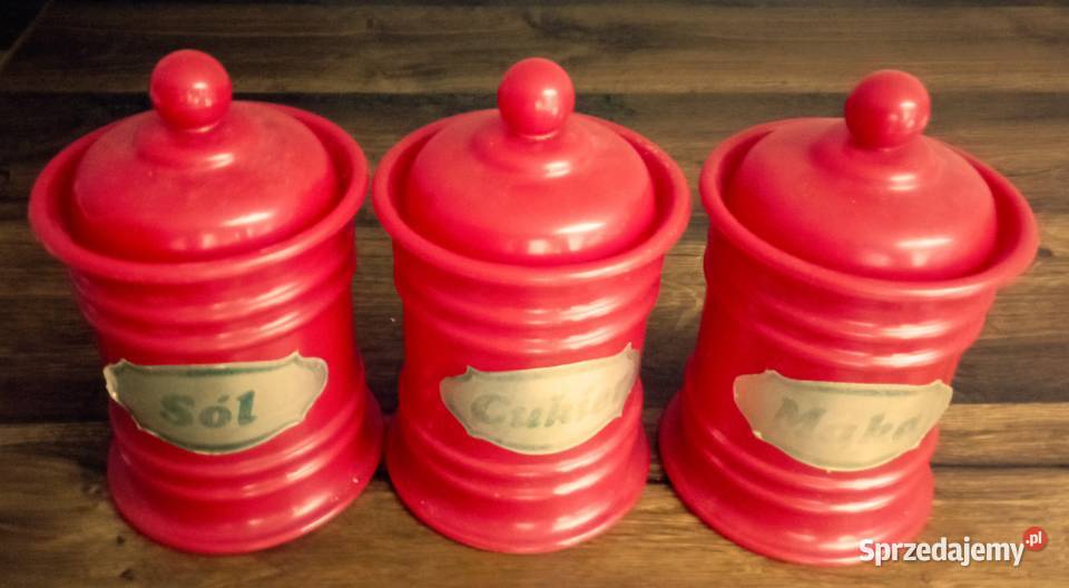 Pojemniki na cukier mąkę sól pojemność 600ml PRL Zbylitowska Góra