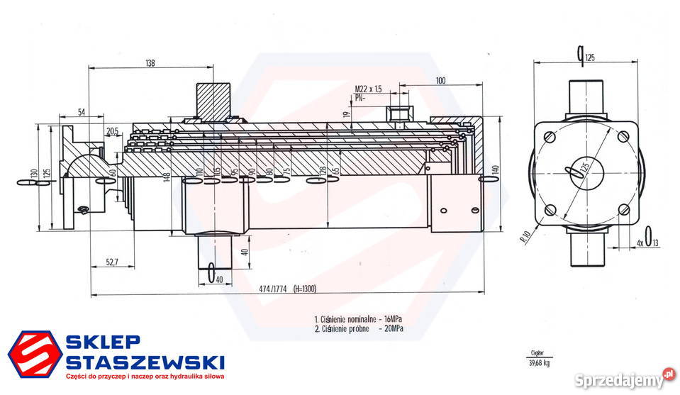 Zestaw hydrauliczny wywrotu 43 metra na 3 strony Solec Kujawski