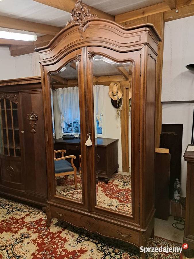 Piękna 2drzwiowa szafa Ludwik Filip z lustrami Meble Myślibórz