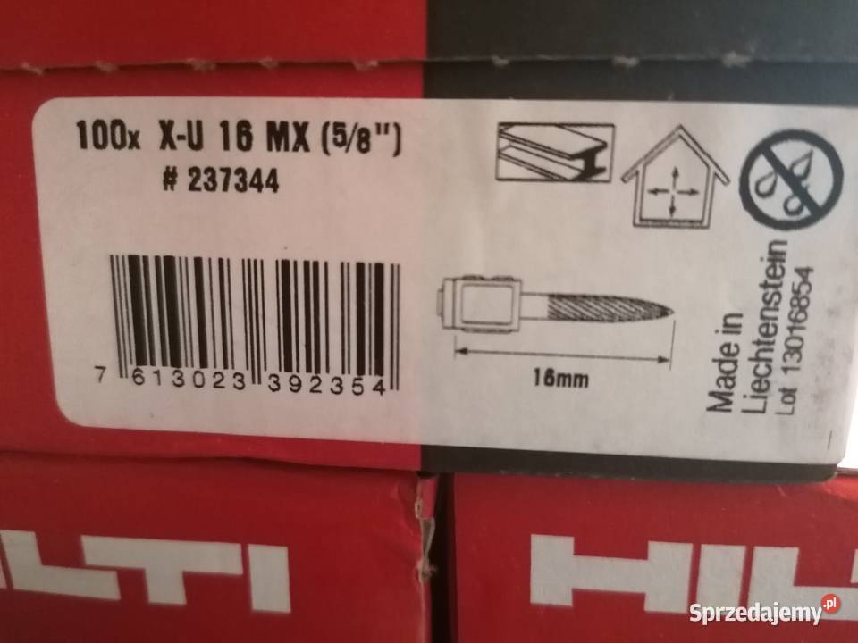 Hilti gwoździe do osadzaka XU 16 MX