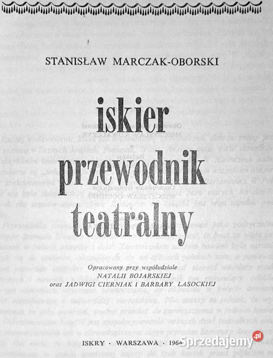 Iskier przewodnik teatralny Stanisław twarda z obwolutą sprzedam