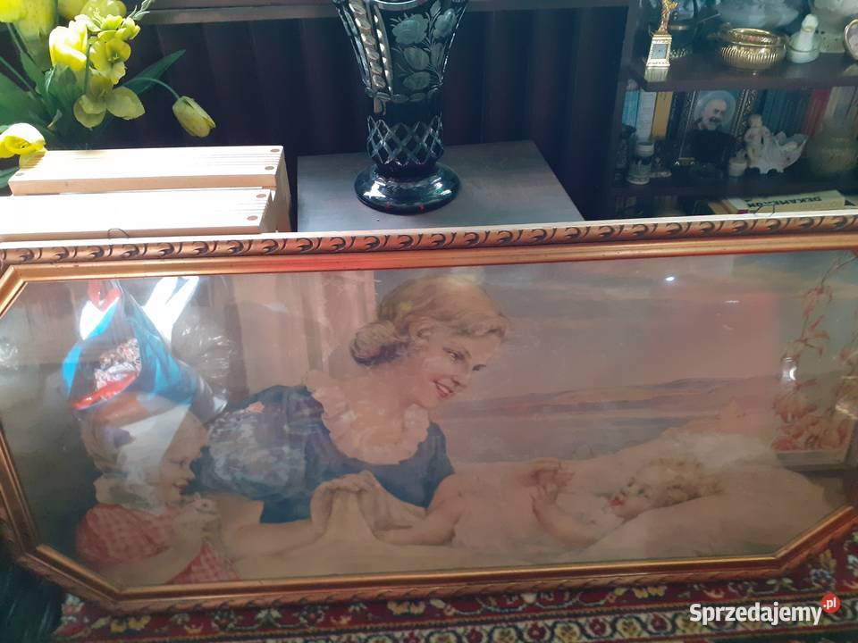 Obraz przedwojennych malarz nieznany złota rama Malarstwo Warszawa