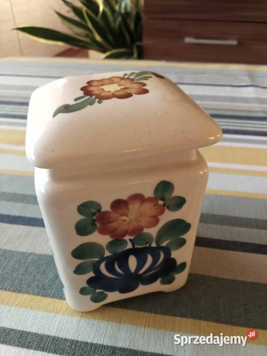 Prl pojemnik fajans Włocławek hand painted Łódź sprzedam