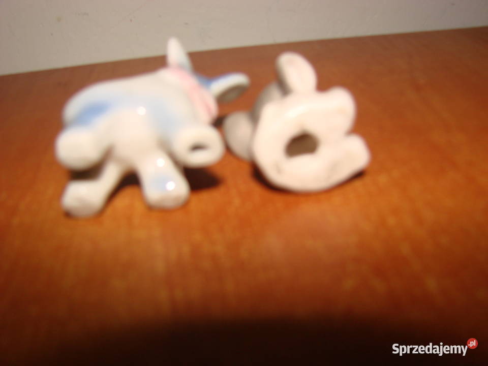 Słoniki małe porcelanowe figurki 2 Porcelana i szkło Pruszcz Gdański