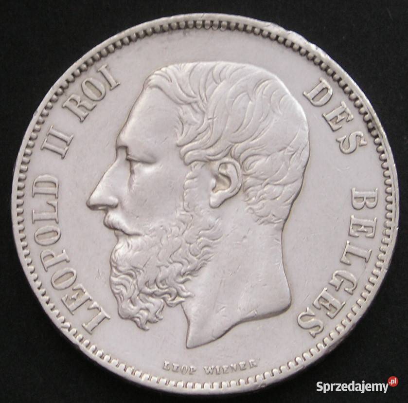 Belgia 5 franków 1873 Leopold II srebro