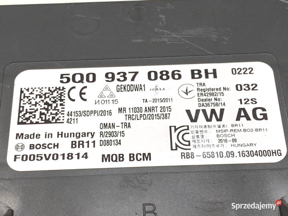 MODUŁ KOMFORTU VW PASSAT B8 5Q0937086BH Kombi