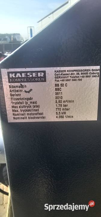 DMUCHAWA KAESER BB 52C Kompresory Godlewo Wielkie