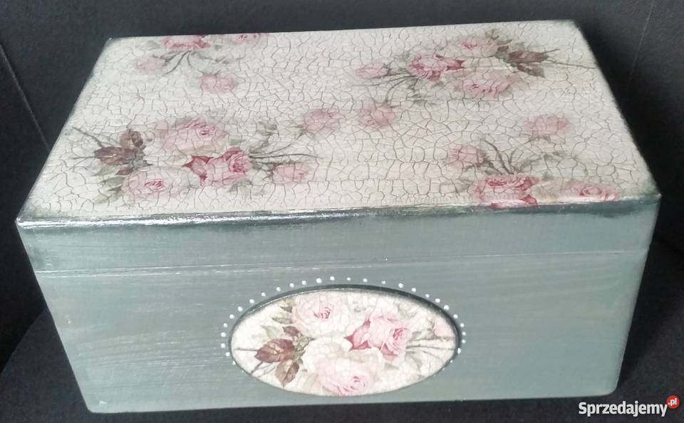 Skrzynka z wieczkiem pudełko decoupage na wielokolorowy Legnica