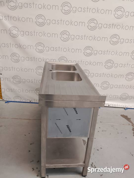 Stół z 2 zlewami z półką 130x50x85 Wrocław