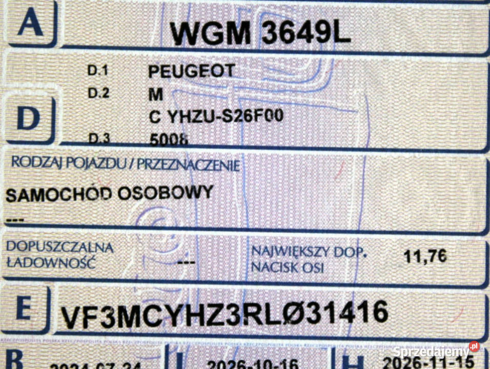Peugeot 5008 SalonPL FV23 Pakiety 7os Kamery LED Sokołów sprzedam