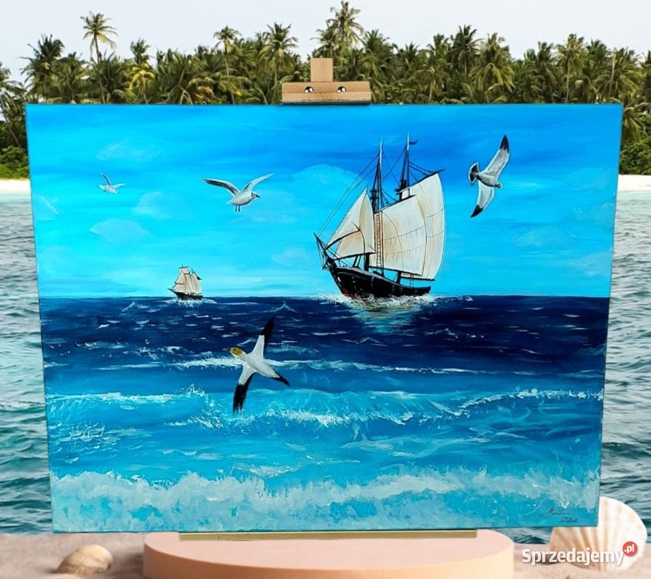 Sprzedam morski obraz ręcznie malowany