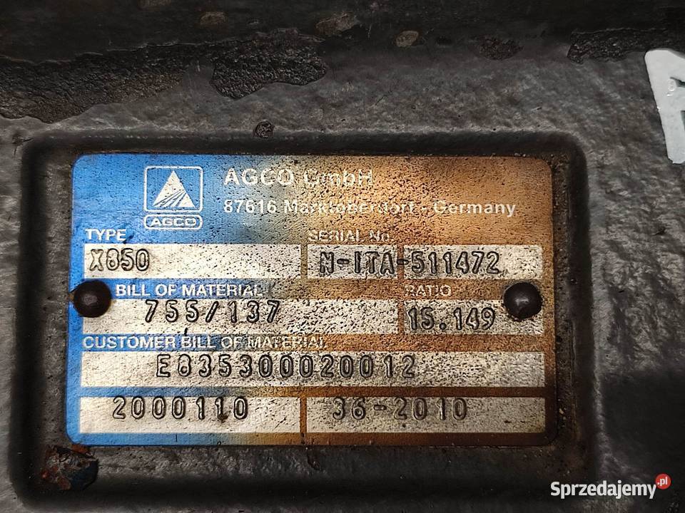 Obudowa mostu Fendt 824 Vario E835300020012 Wilkowo