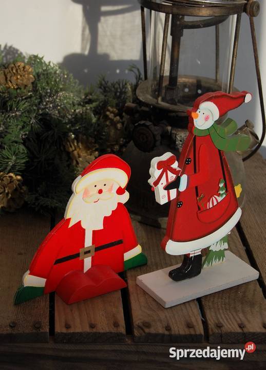 Bałwanek Mikołaj ozdoba drewniana vintage na Lublin