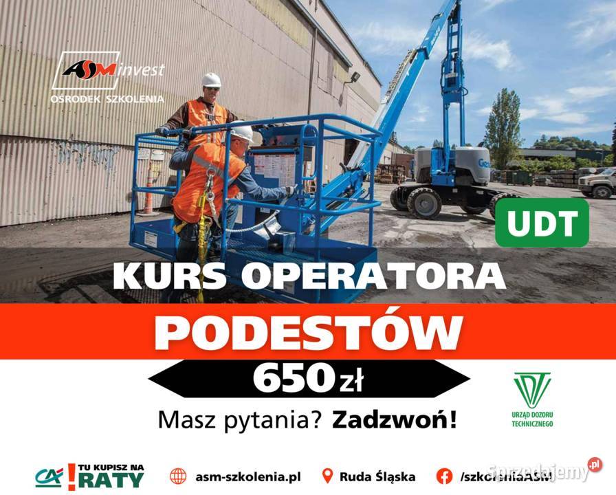 Kurs na Podesty ruchome podnośniki koszowe