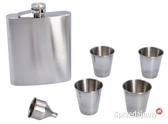 Duża Elegancka Piersiówka z Kieliszkami i Pozostałe Ostrowy nad Okszą